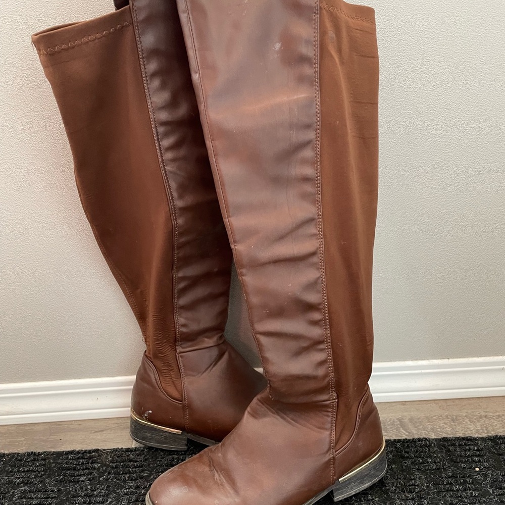 2/$10 Brown Leather Knee-High Boots